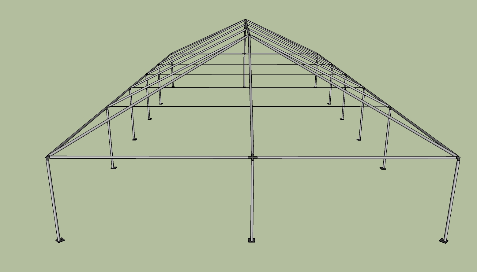 30x60 frame tent side view
